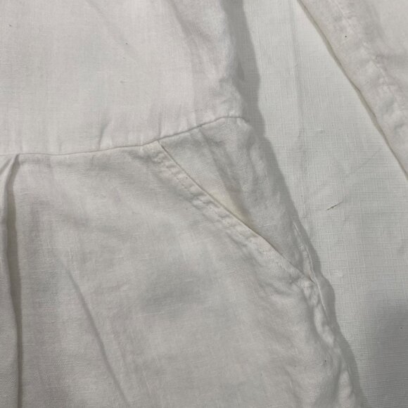 FLAX White Button-Down Long Sleeve linen Tunic Dress Pockets women’s S lagenlook - Picture 8 of 13